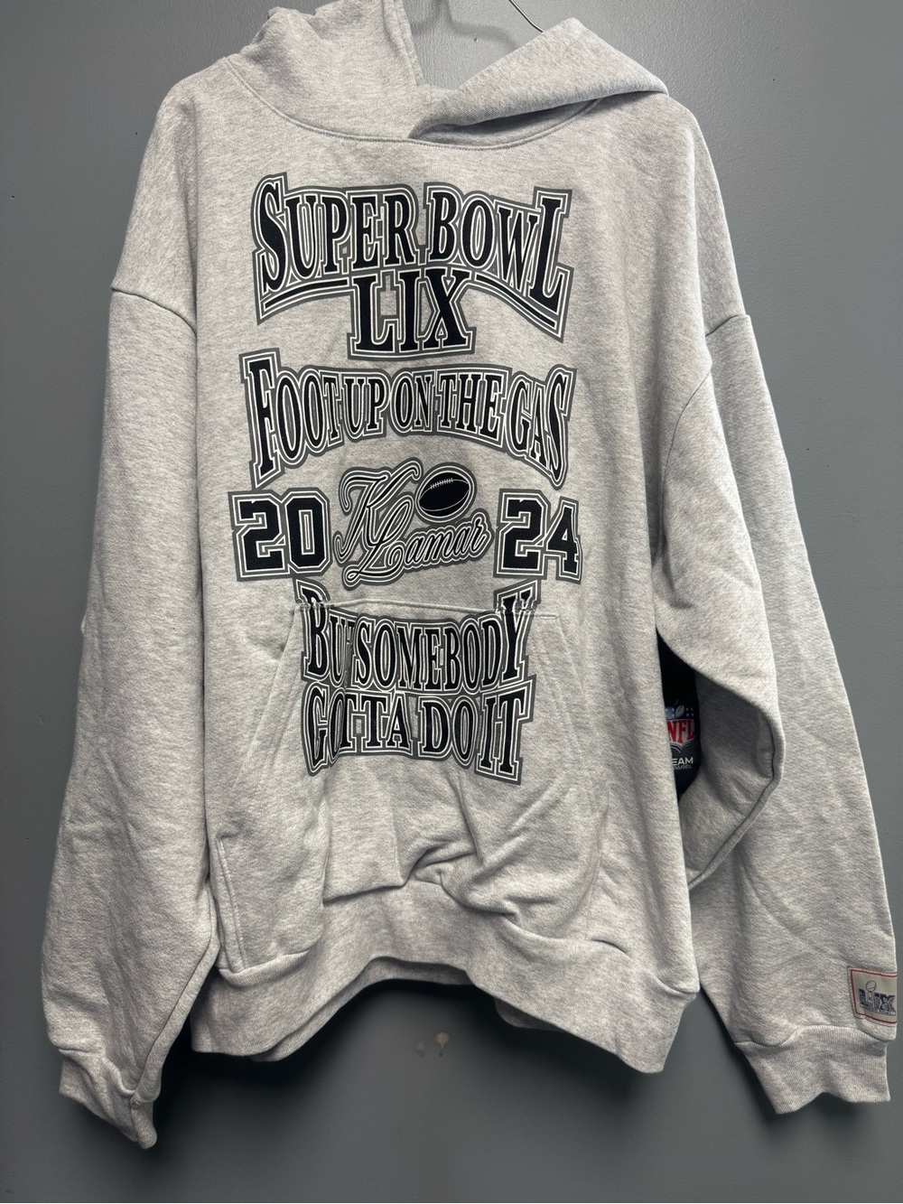 NFL Gray Super Bowl LIX Graphic hoodie Willy Chavarria